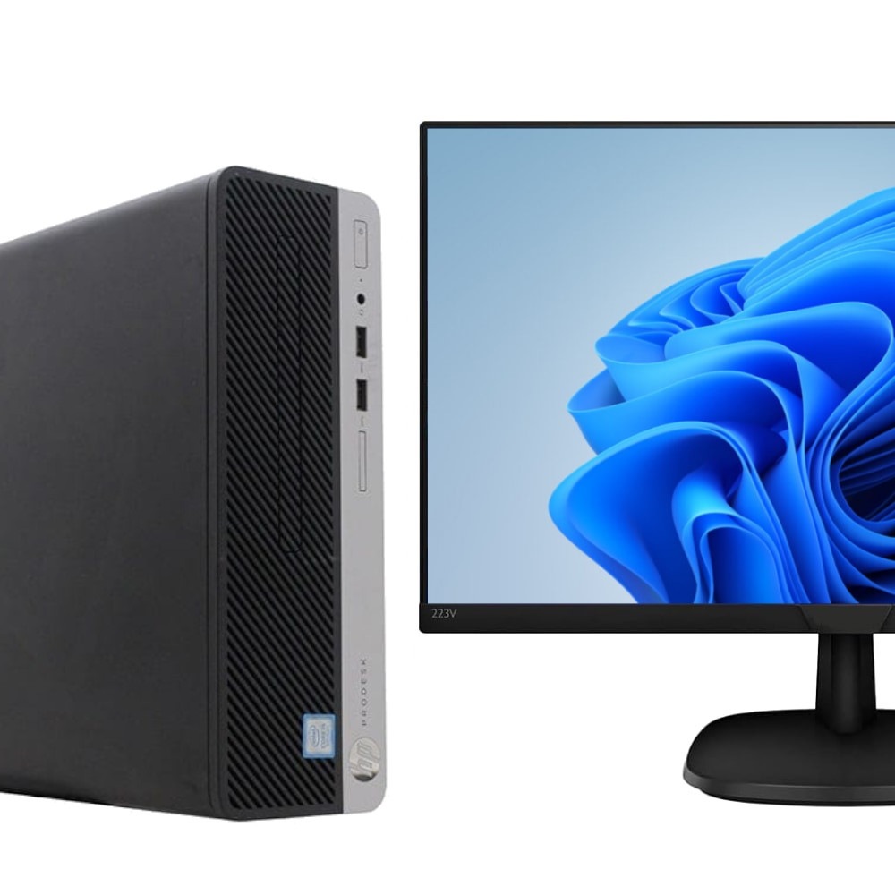 HP ProDesk400G6SFF Desktop PC 【Core i5-8500/8GB/256GB SSD/21.5-inch LCD x2】(Core i5-8500 / Windows 11 64bit )