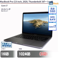 MacBookPro(13-inch,2020,Thunderbolt3ポートx4)（Core i7(2.3GHz) / Mac OS 11.7 ）