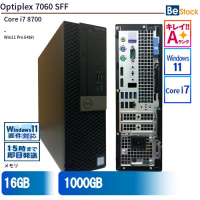 Optiplex7060SFF（Core i7 8700 (3.2GHz) 第8世代 / Windows 11 Pro 64bit ）