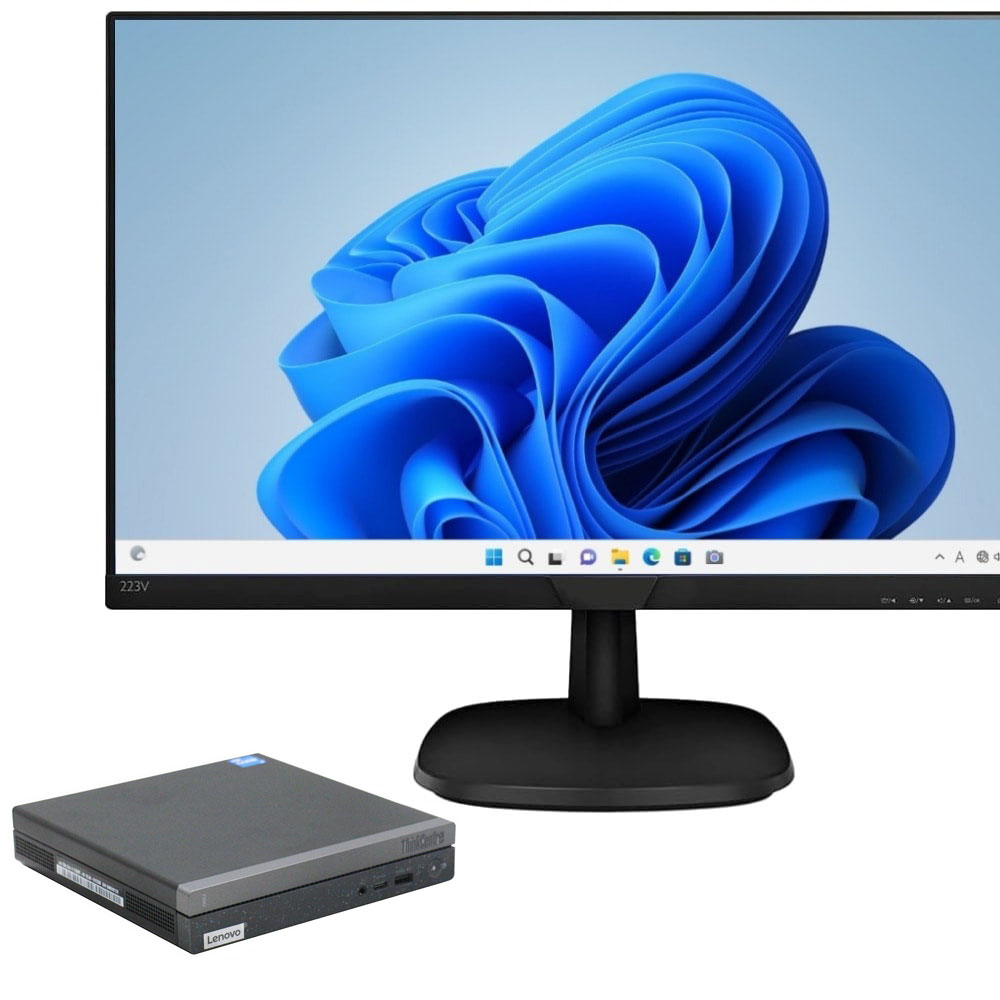 21.5インチ液晶PHILIPS223V7Q + Lenovo ThinkCentre Neo 50q Tiny Gen4 デスクトップパソコンセット（Core i5-13420H / Windows 11 64bit ）