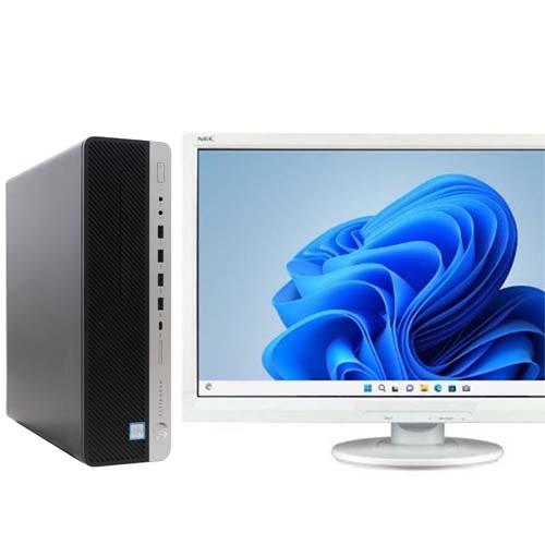 中古 HPEliteDesk800G4SFF デスクトップパソコン Corei7-8700 16GB SSD256GB+HDD500GB 24インチ液晶セット（Core i7-8700 / Windows 11 64bit ）